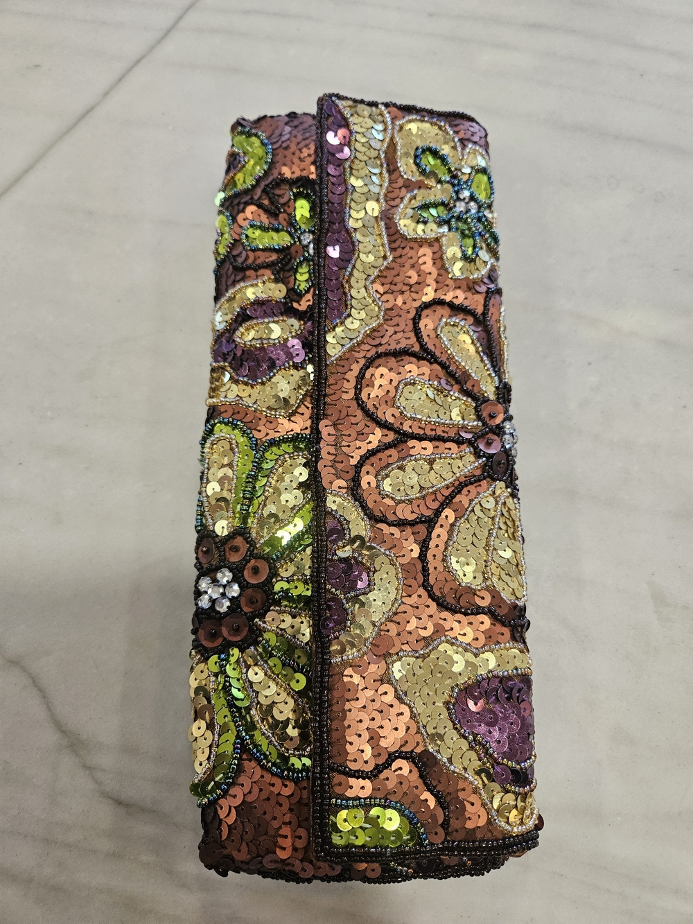 Vintage Jessica McClintock beaded and sequined clutch evening bag